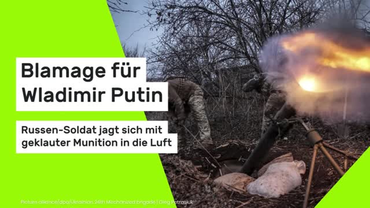 Blamage für Wladimir Putin: Russen-Soldat jagt sich mit geklauter Munition in die Luft