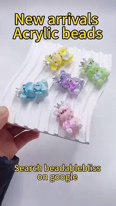 Bling Bling Cute Bear Acrylic Beads