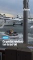 Un golden retriever fait du jet-ski en Floride