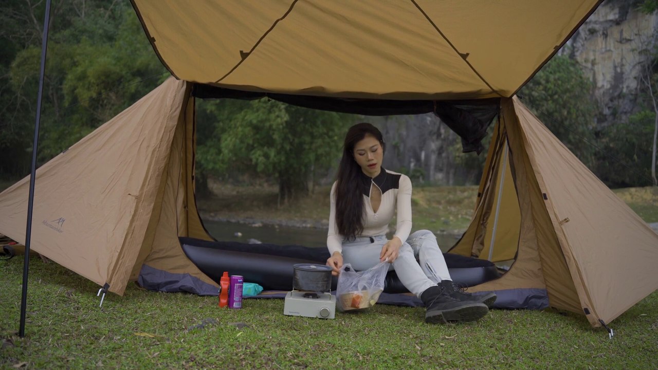 SOLO OVERNIGHT CAMPING DEEP IN THE FOREST  DEEP SLEEP ASMR