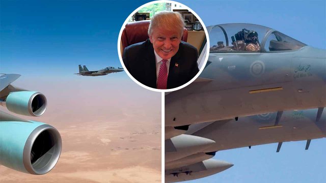 Video: F-15 Fighter Jets Escort Air Force One as Trump Arrives in Saudi Arabia