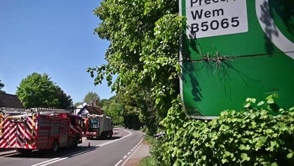 Fire in a bin lorry on the A41 between Market Drayton and Whitchurch.