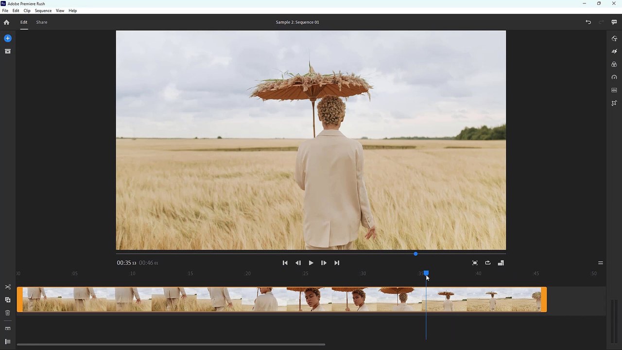 Adobe Premiere Rush 28 Using Auto Reframe