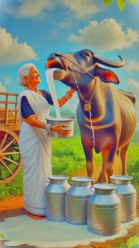 Buffalo give milk To Grandma. #animals #firebrigade😱 #facebookviral #jalpari #foryouシ #BunnyAdventure #trend #amazingfacts #animation #indian #bestoftheday #trending #explore #cartoon #Amazing #shorts #AI #duck #animals @follwer @Highlights @every