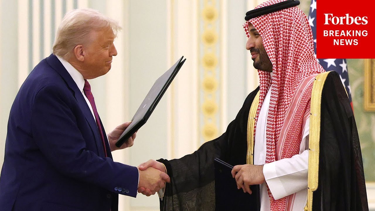 President Trump And Saudi Crown MBS Attend Signing Ceremony In Riyadh, Saudi Arabia