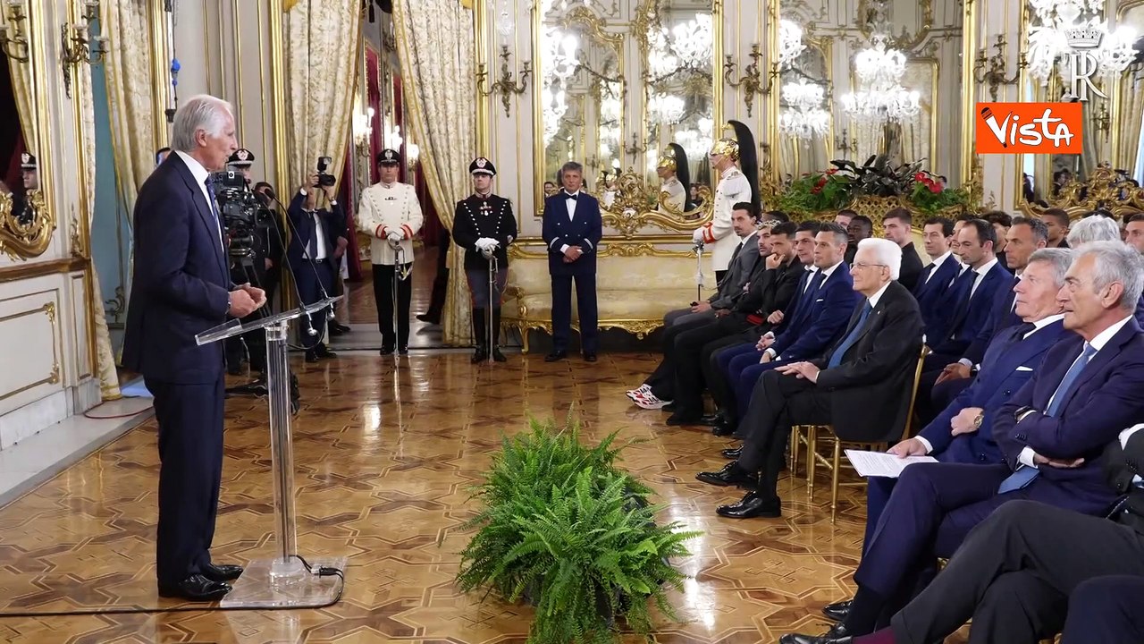 Finale di Coppa Italia, il Presidente Mattarella riceve i giocatori di Bologna e Milan al Quirinale