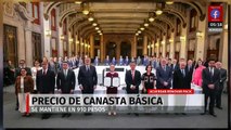 Sheinbaum acuerda con empresarios mantener precios de la canasta básica en 910 pesos