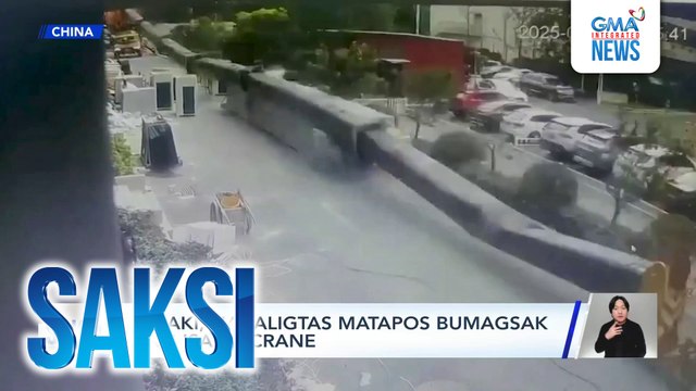 Lalaki, nakaligtas matapos bumagsak ang isang crane | Saksi