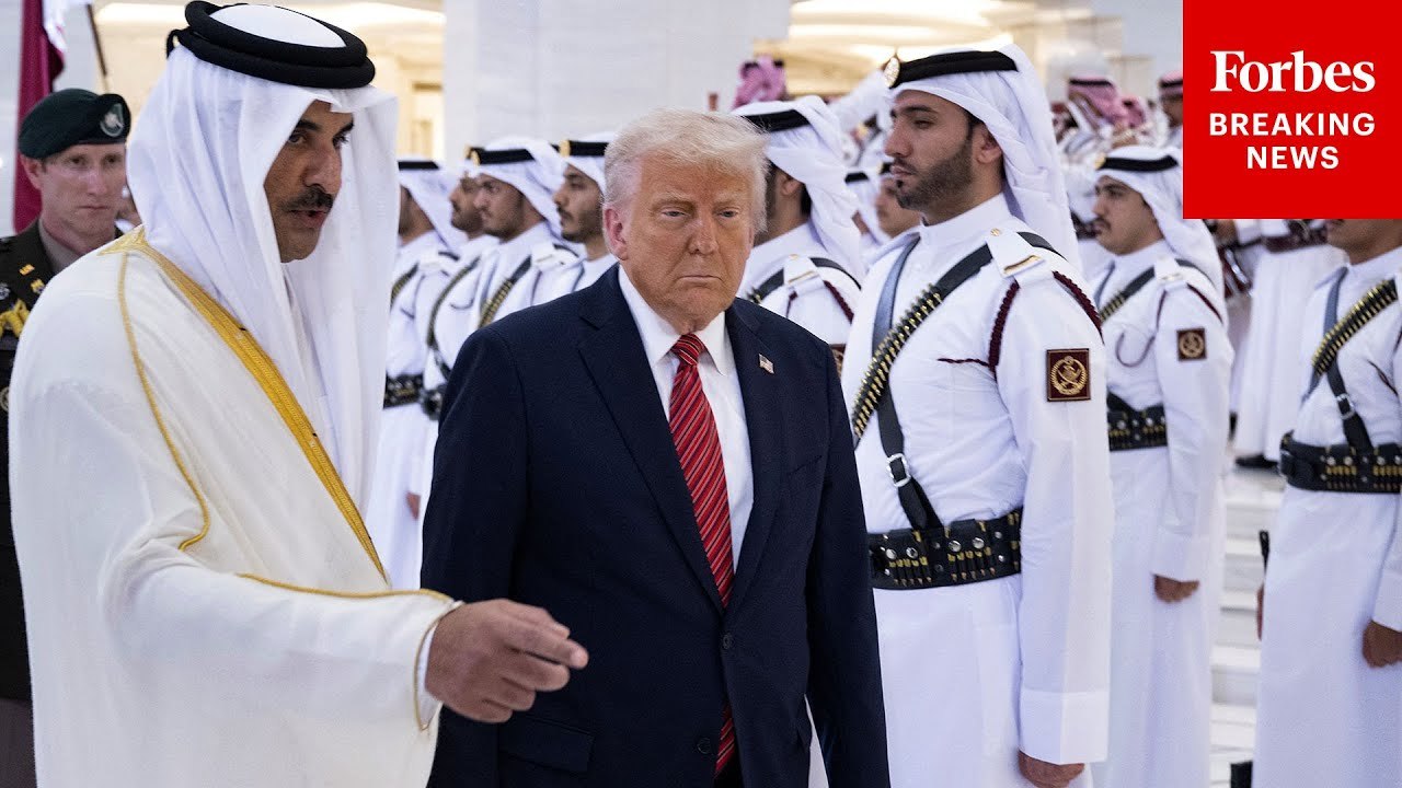Arrival Ceremony Held For Trump By Qatari Emir Sheikh Tamim bin Hamad Al Thani