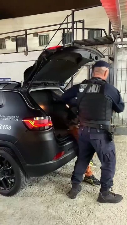 Vídeo mostra ladrão de fios elétricos sendo preso após tentativa de furto em Florianópolis