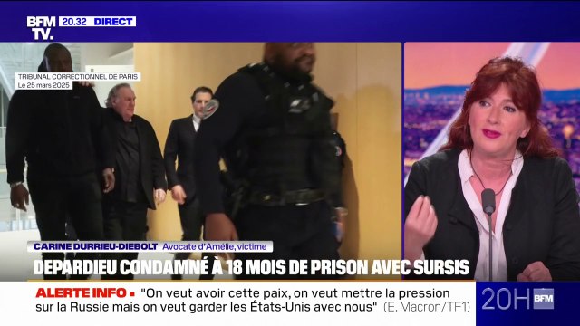 Gérard Depardieu condamné: Elle était extrêmement émue, c'est une victoire pour les deux victimes , affirme Me Carine Durrieu-Diebolt, avocate d'Amélie, victime