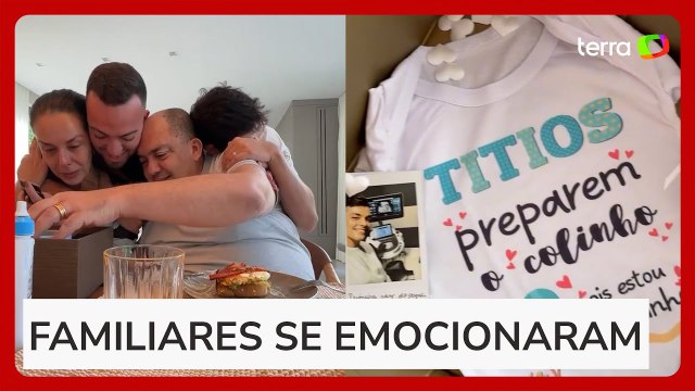 Lucas Rangel e Bley mostram reação emocionante dos pais ao saberem do primeiro filho do casal