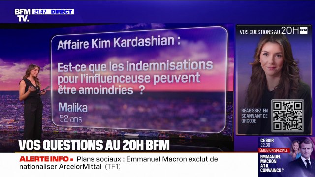Affaire Kim Kardashian: est-ce que les indemnisations pour l'influenceuse peuvent-elles être amoindries compte tenu de sa fortune? Vos questions au 20H BFM