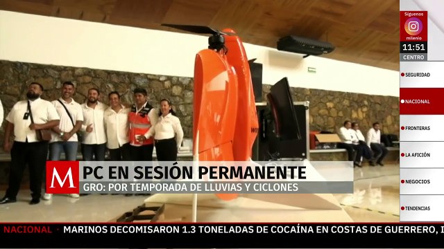 Protección Civil Guerrero sigue en sesión permanente por lluvias y ciclones de la temporada 2025