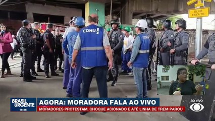 Moradora fala sobre protesto na Comunidade do Moinho, em SP