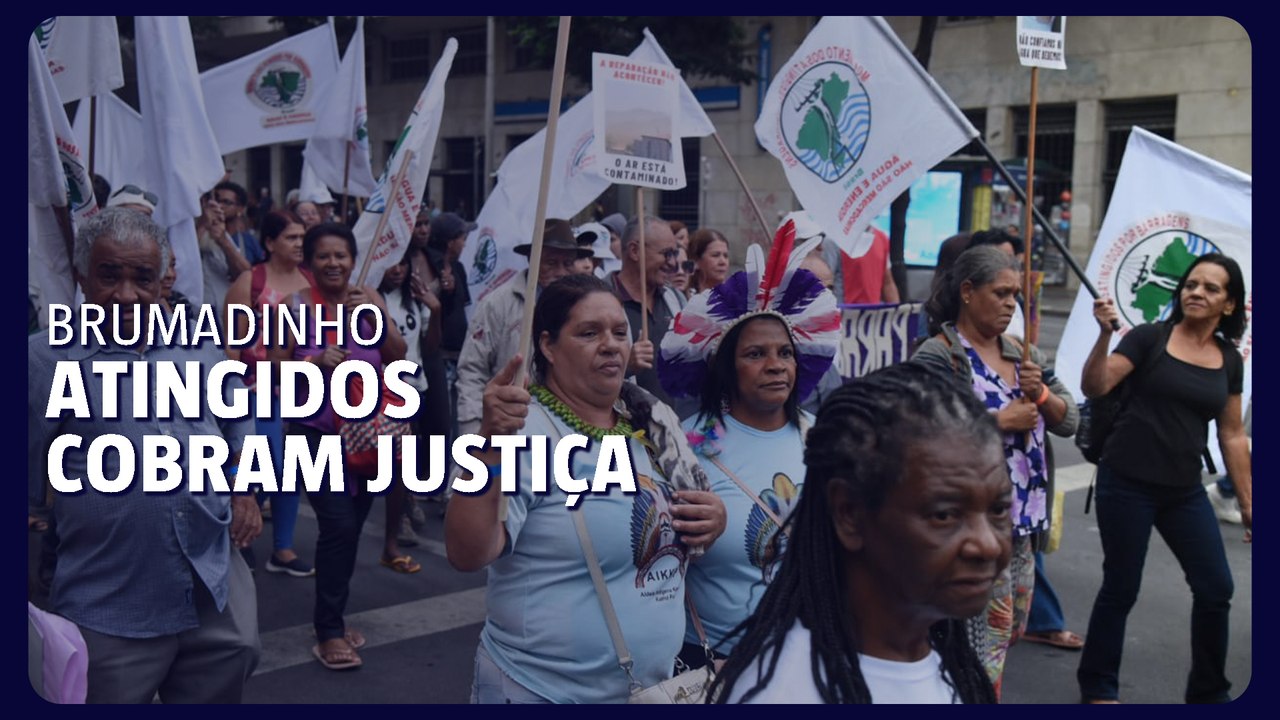 Atingidos pela barragem de Brumadinho protestam para manter o auxílio às vítimas