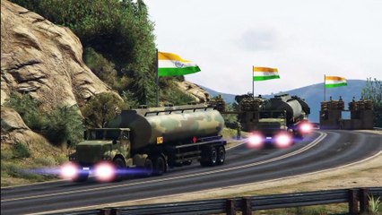 Pakistan India War | Pakistani F-16 Fighter Jets Attack on Indian Army Supply Convoy - GTA 5