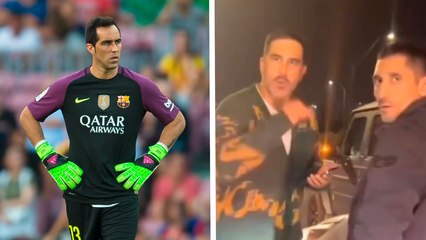 Claudio Bravo, ex ídolo del Barcelona, encara a un conductor ebrio en plena calle