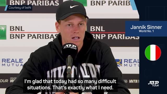 Sinner happy with 'difficult' win over Cerundolo at Italian Open