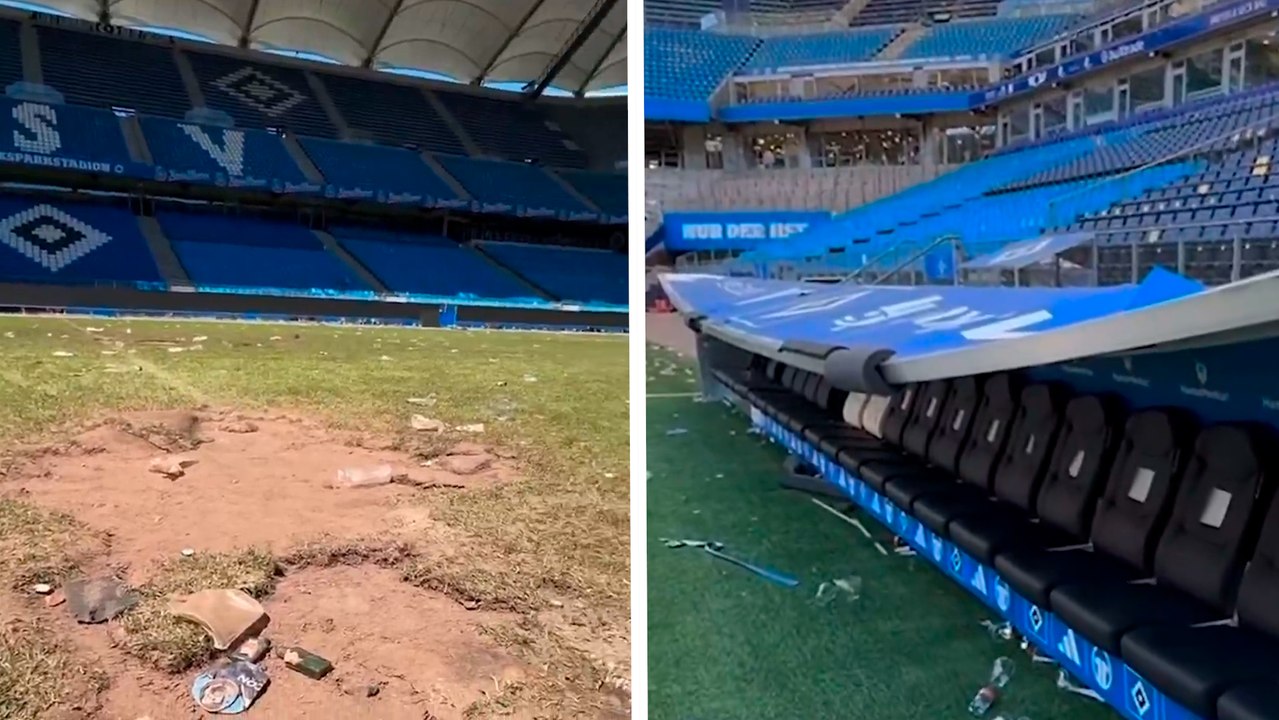 Bundesliga: aficionados destrozan el estadio del Hamburgo durante los festejos por el ascenso