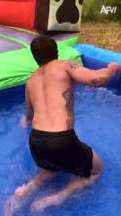 186. Fall hard or go home! 🤸 #shorts #inflatable #summer #fail #humor