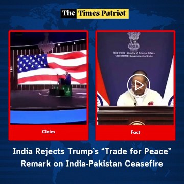 India Rejects Trump’s “Trade for Peace” Remark on India-Pakistan Ceasefire