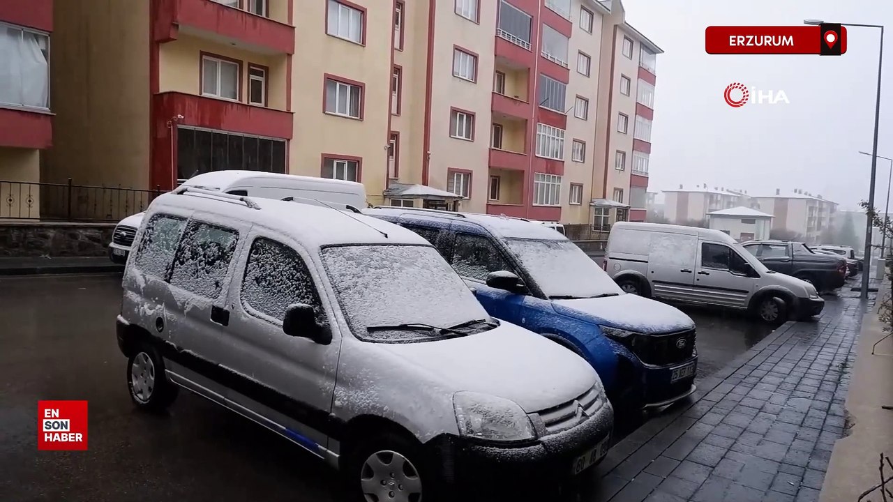 Erzurum'a mayıs ayında lapa lapa kar yağdı
