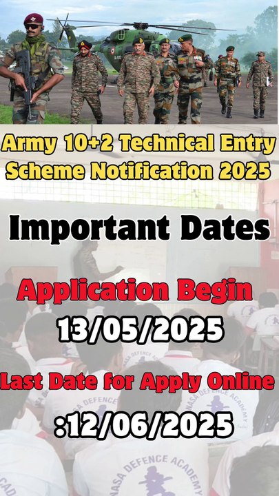 Army 10+2 Technical Entry Scheme Notification 2025.