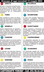 Oroscopo di oggi mercoledì 14 maggio 2025 - Il Cartomante Yorubà