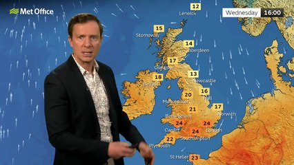 Met Office Wednesday Afternoon Weather Forecast 14/05/2025