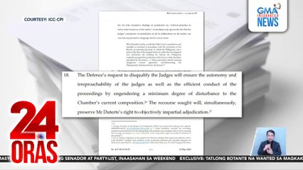 Kampo ni Ex-Pres. Duterte, hiniling sa ICC na i-disqualify ang 2 hukom sa paghawak ng kaniyang kaso | 24 Oras