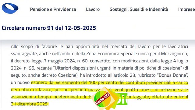 BONUS DONNE 2025: Al via le DOMANDE - Circolare INPS e tutti i dettagli