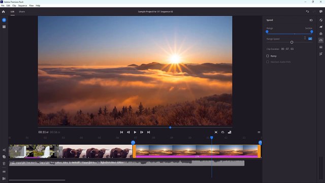 Adobe Premiere Rush 29 Using Speed Control