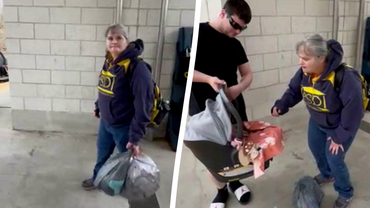 Emotional moment grandma meets grandchild she didn't know existed
