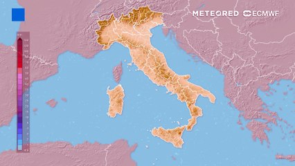 Ecco gli accumuli di pioggia presti dal modello di Meteored