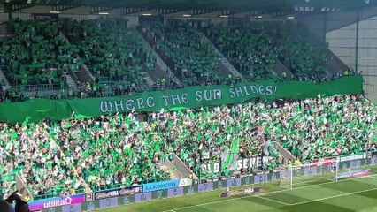 Hibs fans in party mood