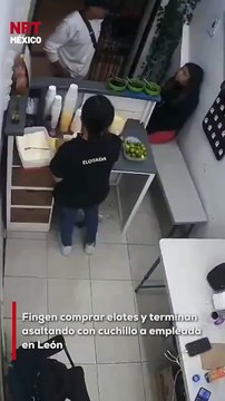 🚨😡 Una pareja fingió querer comprar elotes en León… pero solo era una trampa. En segundos, la mujer saca un cuchillo y am3naza a la trabajadora. ¡Todo quedó en video! Exigen justicia y mayor seguridad para los comercios locales. #León #Guanajuato #Inseg