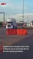 ¡Ch0que brutal! El momento en que dos tráileres colisionan a la entrada de Ciudad Acuña quedó grabado y ha generado asombro en redes. Por fortuna, no se reportan h3ridos graves. 🎥😱