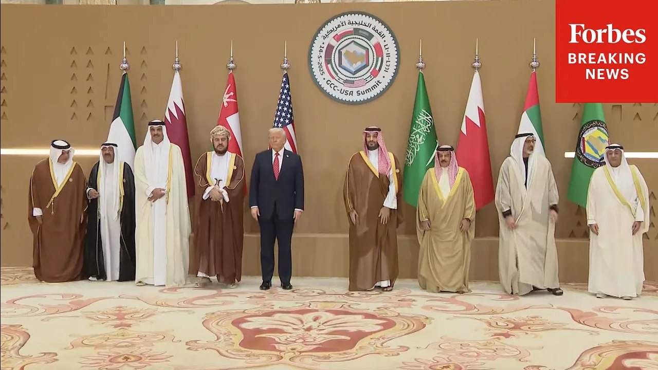 President Trump Joins GCC Leaders Summit 'Family Photo' In Riyadh, Saudi Arabia