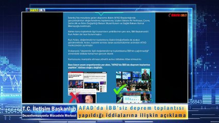 AFAD’da İBB’siz deprem toplantısı yapıldığı iddialarına ilişkin açıklama