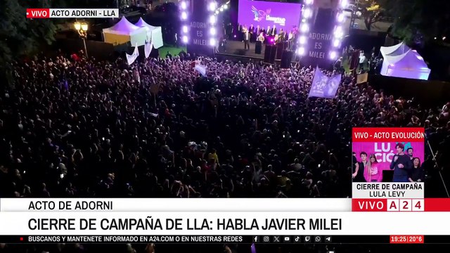 Javier Milei en el cierre de campaña de Adorni: Enfrentamos la campaña sucia más grande de la historia