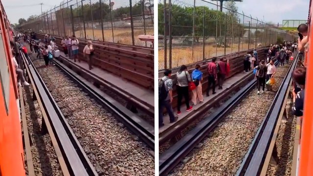Metro CDMX: Usuarios caminan sobre las vías por daños en el servicio de la línea B