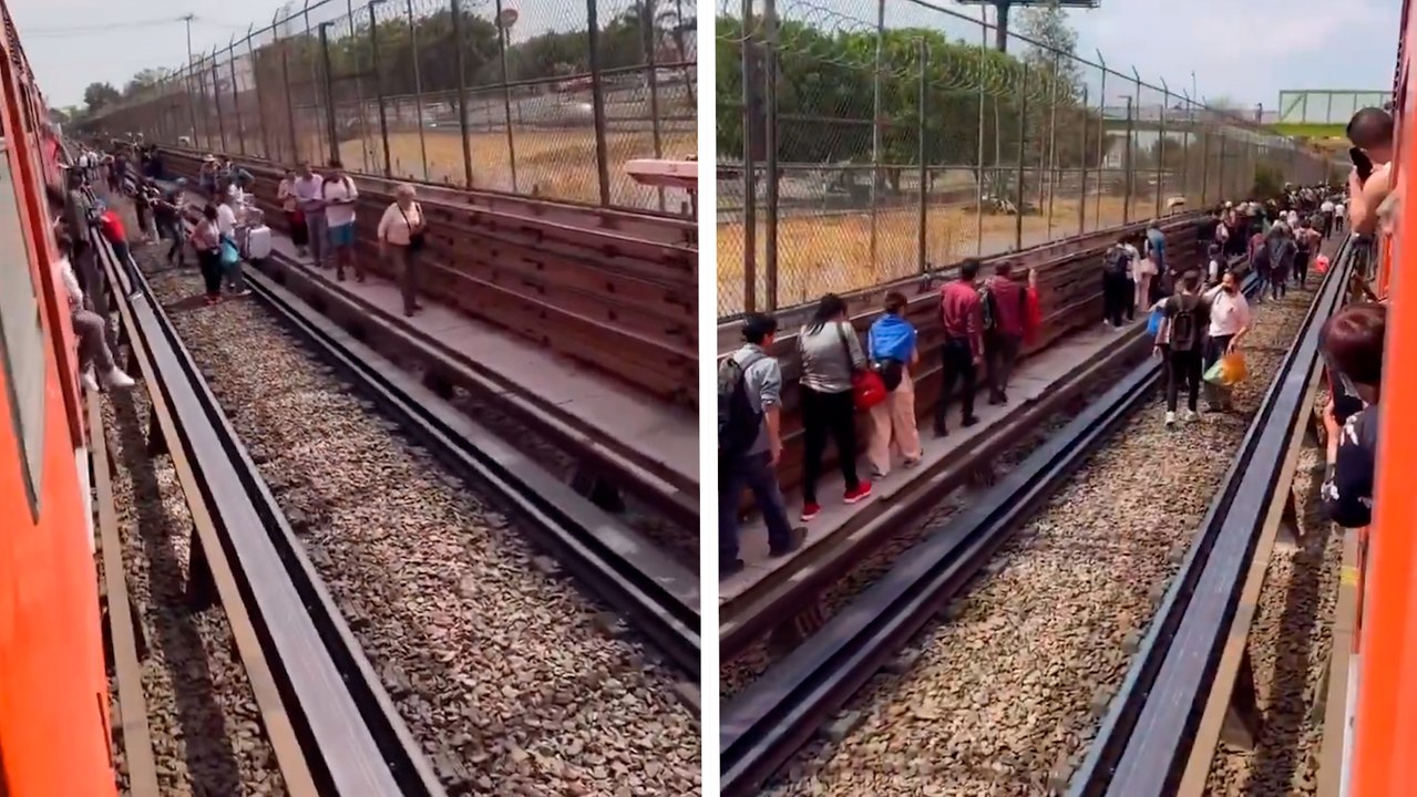 Metro CDMX: Usuarios caminan sobre las vías por daños en el servicio de la línea B