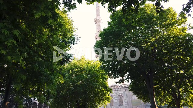 Exterior view of Blue Mosque or Sultan Ahmet Mosque, a popular landmark in Istanbul, Turkey