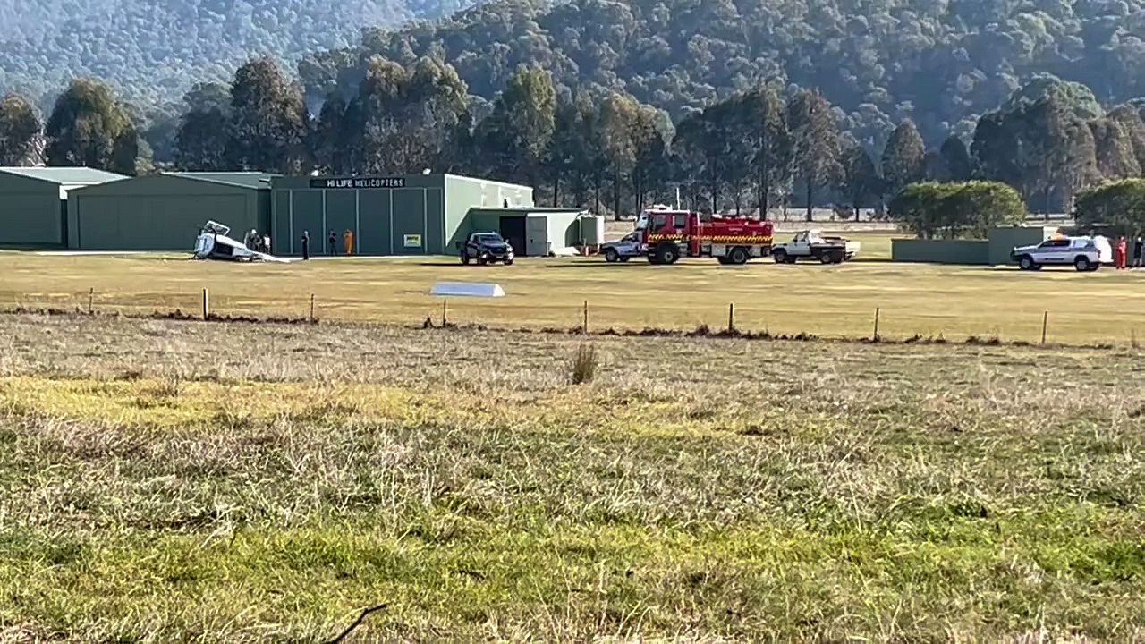 The scene of the May 15 helicopter crash at Porepunkah.