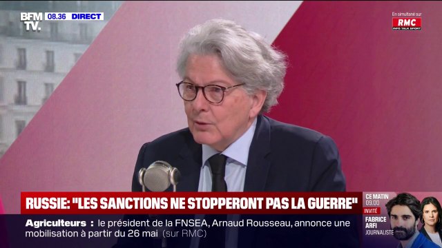 Conflit entre l'Ukraine et la Russie: Les sanctions [contre Moscou] n'arrêteront pas la guerre , estime Thierry Breton