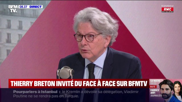 Guerre en Ukraine: Thierry Breton regrette que l'Union européenne ait quasiment disparu de ces négociations