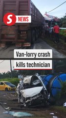 Technician killed in van-lorry collision near Dungun
