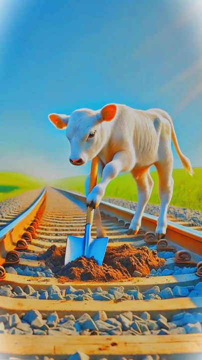 Cow dig on railway line to grow orange tree . #animals #firebrigade😱 #facebookviral #jalpari #foryouシ #BunnyAdventure #trend #amazingfacts #animation #indian #bestoftheday #trending #explore  #cartoon #Amazing #shorts #AI #duck #animals @follw