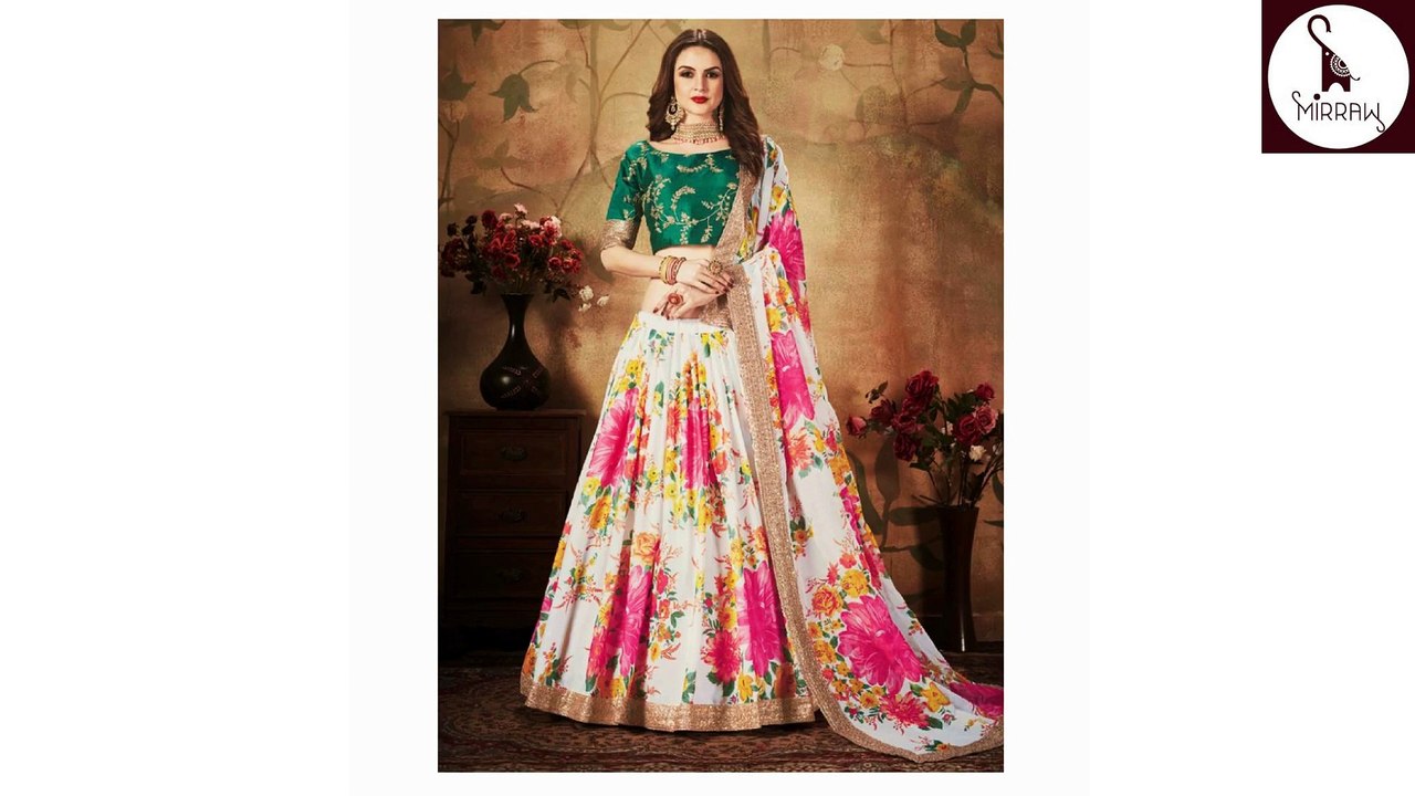 Floral Print Lehengas with Best Designs and Beautiful Embroidery Work